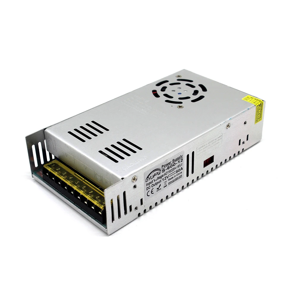 

Power Source 12V 50A 600w Led Driver Transformer 110V 220V AC to DC12V Power Adapter for Led strip lamp Light CNC CCTV AV TV