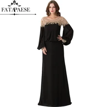 Шифоновое Черное вечернее платье отделка из бус сексуальное платье невесты с длинным рукавом вечернее платье А-силуэта вечернее платье De Soiree изготовление на заказ Новинка