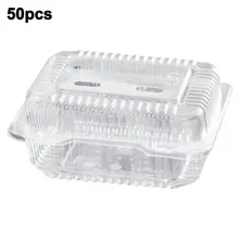 50 шт. одноразовая коробка для фруктов коробка для упаковки овощей квадратная прозрачная петля Органайзер на вынос пластиковый контейнер Falafel Органайзер