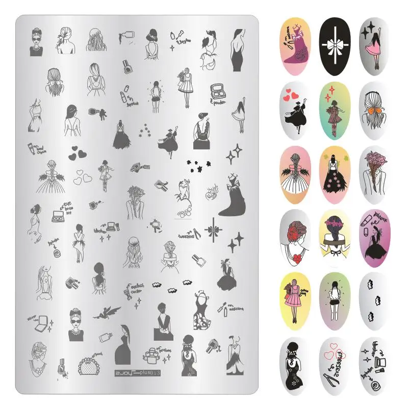 9,5*14,5 см прямоугольник 1 шт ногтей шаблон штамповочных плит ZJOY 34 Дизайн Маникюр дизайн ногтей штамп изображения пластины набор MAFANAILS#(1-34 - Цвет: 13