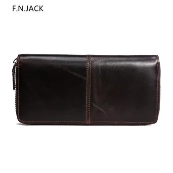 

F.N.JACK men wallets Card holder Leather male Wallet luxury Long Design passport cover Fashion Casual Mens Purse money bags