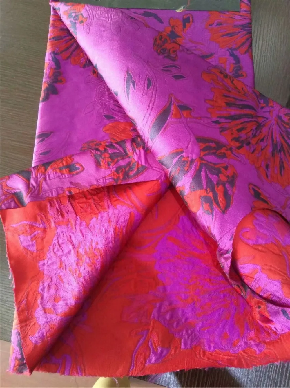 145 см широкий красный золотой цветочный жаккардовая ткань для Весна и осень платье куртка одежда DGH06