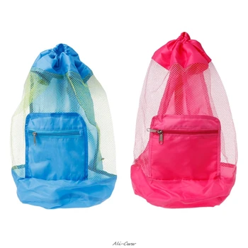 

Large Mesh Beach Bag Folding Pool Toys Storage Backpack Durable Drawstring Sack