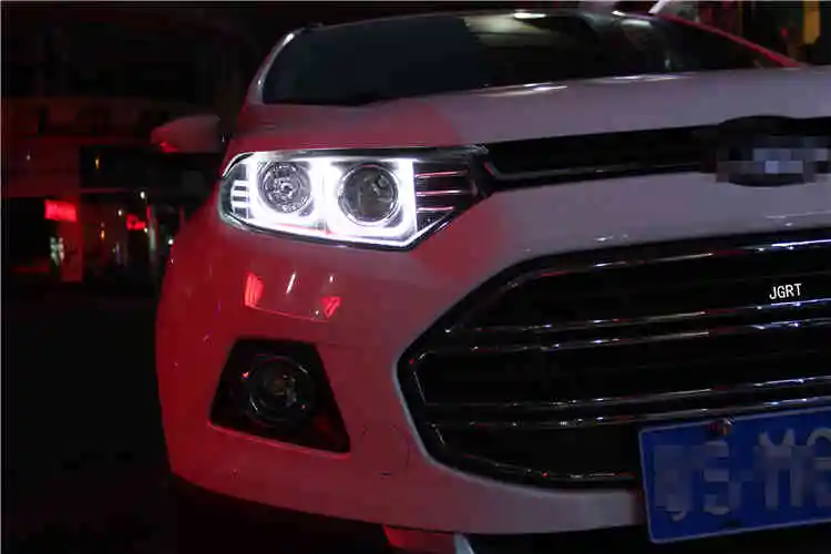 2 шт светодиодный фары для Форд Ecosport 2013 автомобилей Светодиодный свет двойной ксеноновой линзы автомобильные аксессуары Габаритные огни противотуманных фар