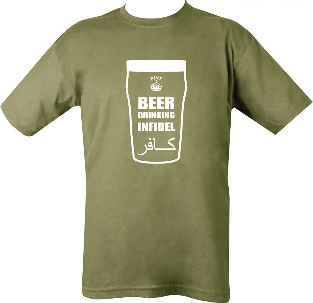 

MILITARY T SHIRT BEER DRINKING INFIDEL BRITISH ARMY ENGLISH MUSLIM DEFENCE MORAL New T Shirts Funny Tops Tee New Unisex Funny