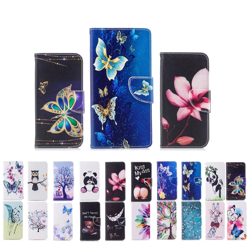 

For Sony Xperia X1 XZ premium XZ1 Compsct Case Fashion Cute Animal Painting Flip Leather Case For Sony XA1 plus Phone Cases