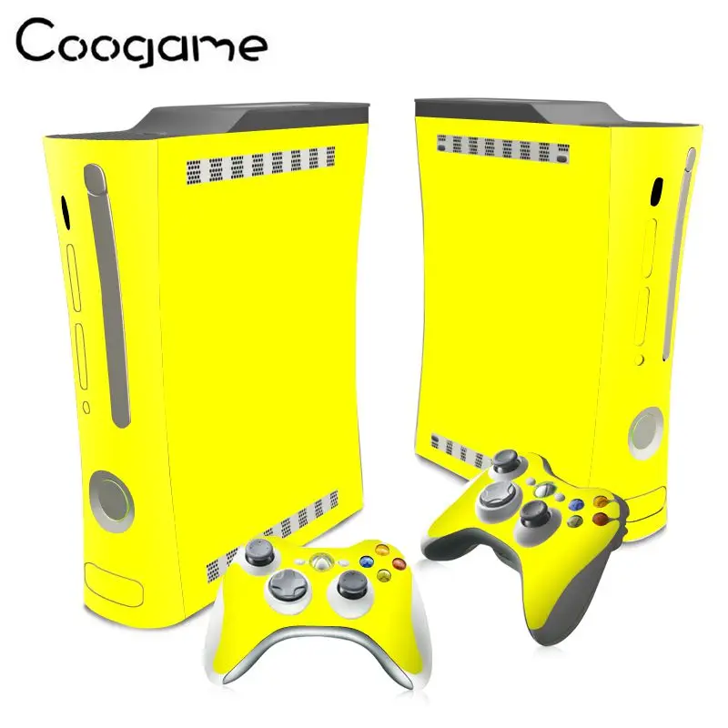 3 Styles Pure Color Skins For Xbox 360 Fat Console Monochrome Sticker
