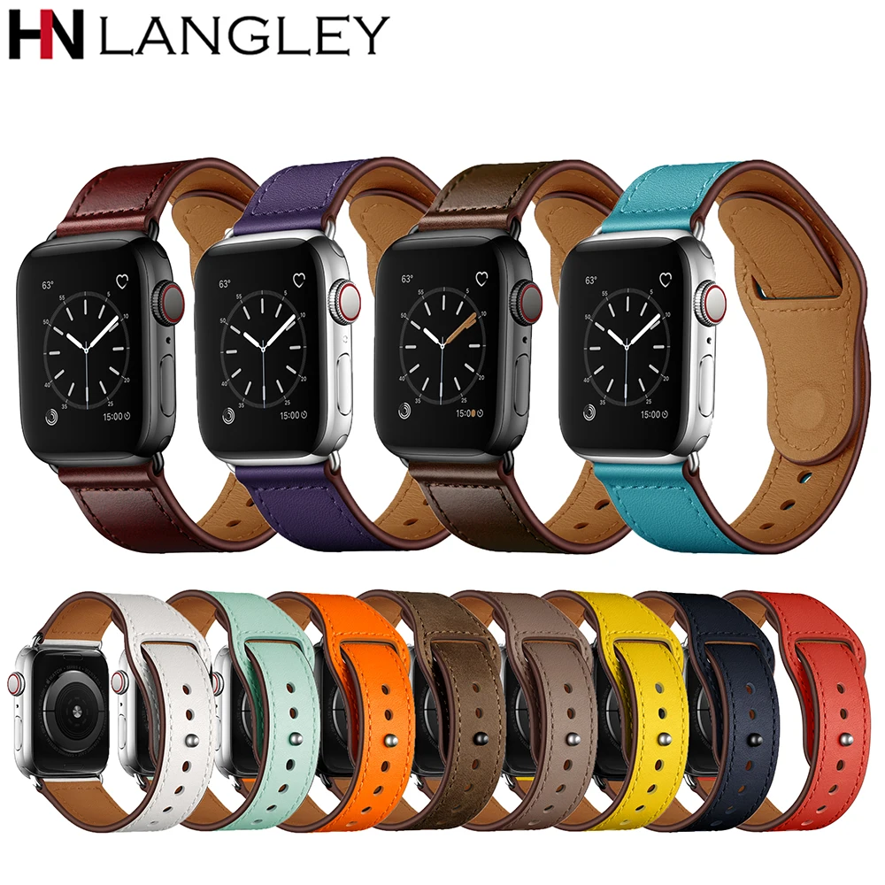 

Genuine Leather Watch Band Strap For Apple Watch Bands for iwatch series 4 3 2 1 model 38mm 42mm 40mm 44mm High Quality