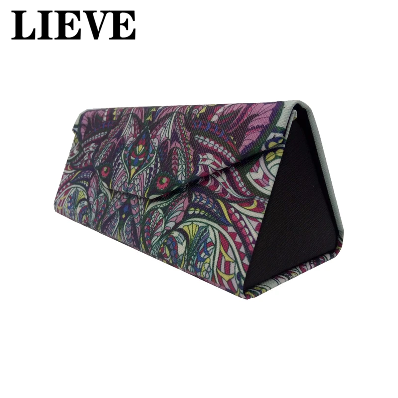 

LIEVE Hot Triangle Folding Sunglasses Case Handmade Brand Design Custom Easy Take Spectacle Glasses Case Size 16*7*6.4cm