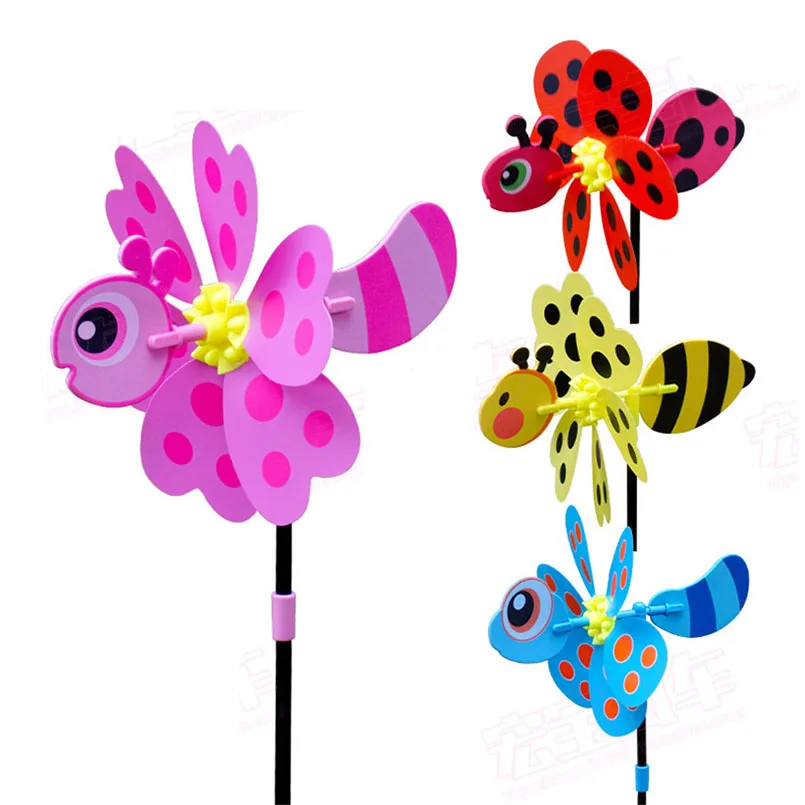 2 шт./компл. красочные 3D прекрасный ручной Ветер Спиннер игрушки в виде ветряной мельницы для маленьких насекомых украшения шланг для полива огорода, двора, на открытом воздухе Классические игрушки для детей
