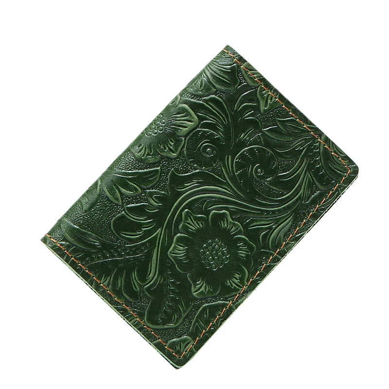 

Genuine Leather Women Short Wallet Credit/ID Card Holder Crazy Horse Cowhide Embossed Retro Female Coin Pocket Mini Money Purse