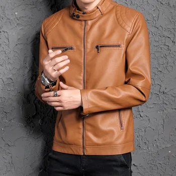

In the spring of 2020 new men leisure leather PU leather jacket youth fashion and personality handsome leather coat