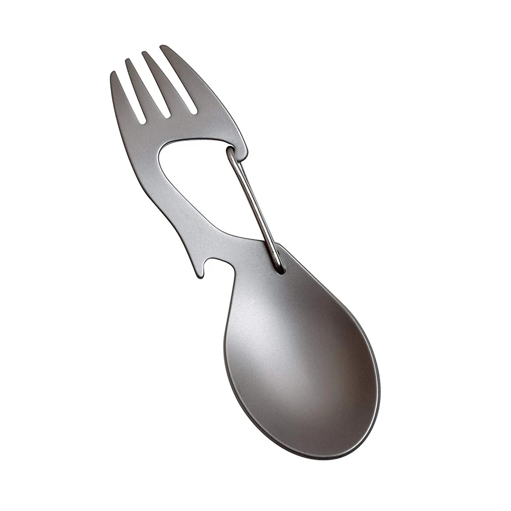 

Spoon And Fork Multi-Tool Metal Non-Reflective Gadget Bottle Opener Stainless Steel Camping Tableware Multi-Tool Durable Outdoor