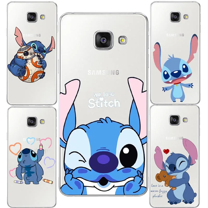 

Cute Stitch Emoji Hard plastic Clear Phone Case For Samsung Galaxy A3 A5 A7 J3 J5 J7 2015 2016 2017 Back Cover Fundas Coque
