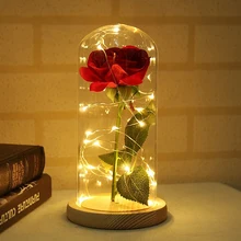Светодиодный светильник-гирлянда с питанием от батареек «Красавица и Чудовище» в виде Розы, романтическая настольная лампа на День святого Валентина, подарок на день рождения, украшение, игрушка для рукоделия
