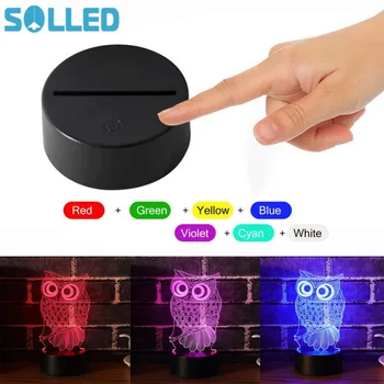 

SOLLED USB Cable Light Base Touch Switch Light Base Pedestal for Replacement 3D Acrylic Colorful LED Night Light