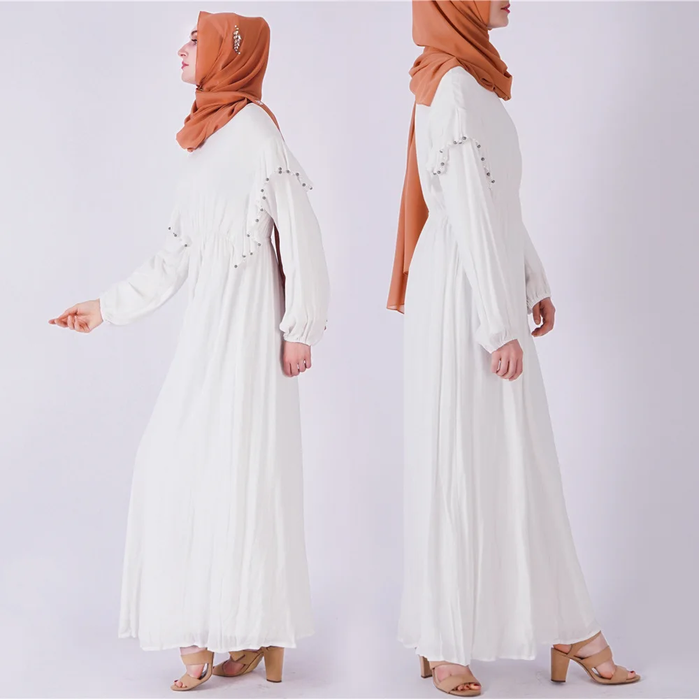 Рамадан элегантный взрослых мусульманских абаи арабский черный Халат турецкий бисер лоскутное длинное платье Дубай для женщин исламское