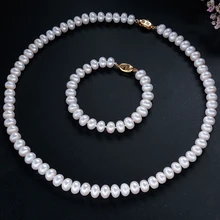 LINDO, жемчужный набор, AAAA, высокое качество, ожерелье+ браслет, уникальные жемчужные украшения, женский браслет-чокер, femme, жемчуг для украшения