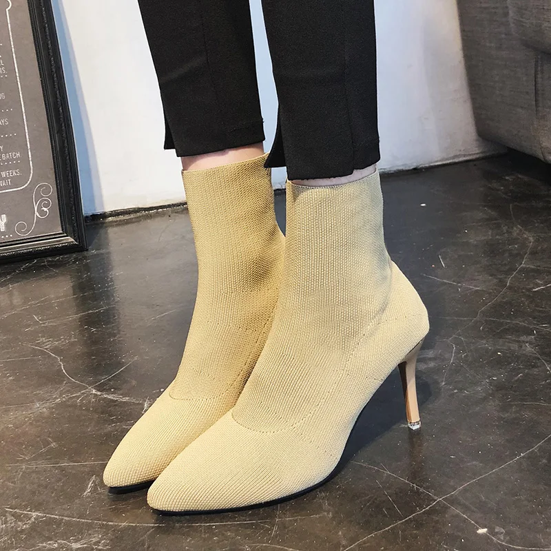 platform elastic sock boots