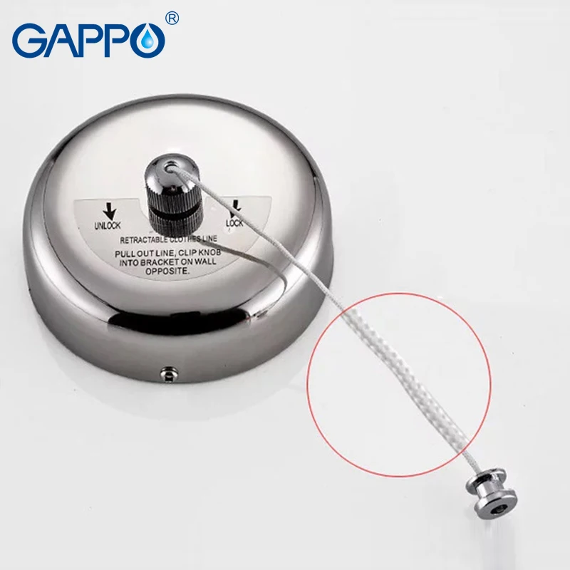 

GAPPO save space Robe Hooks retractable travel clothesline bathroom wall mounted accessories towel holder retractable clothes
