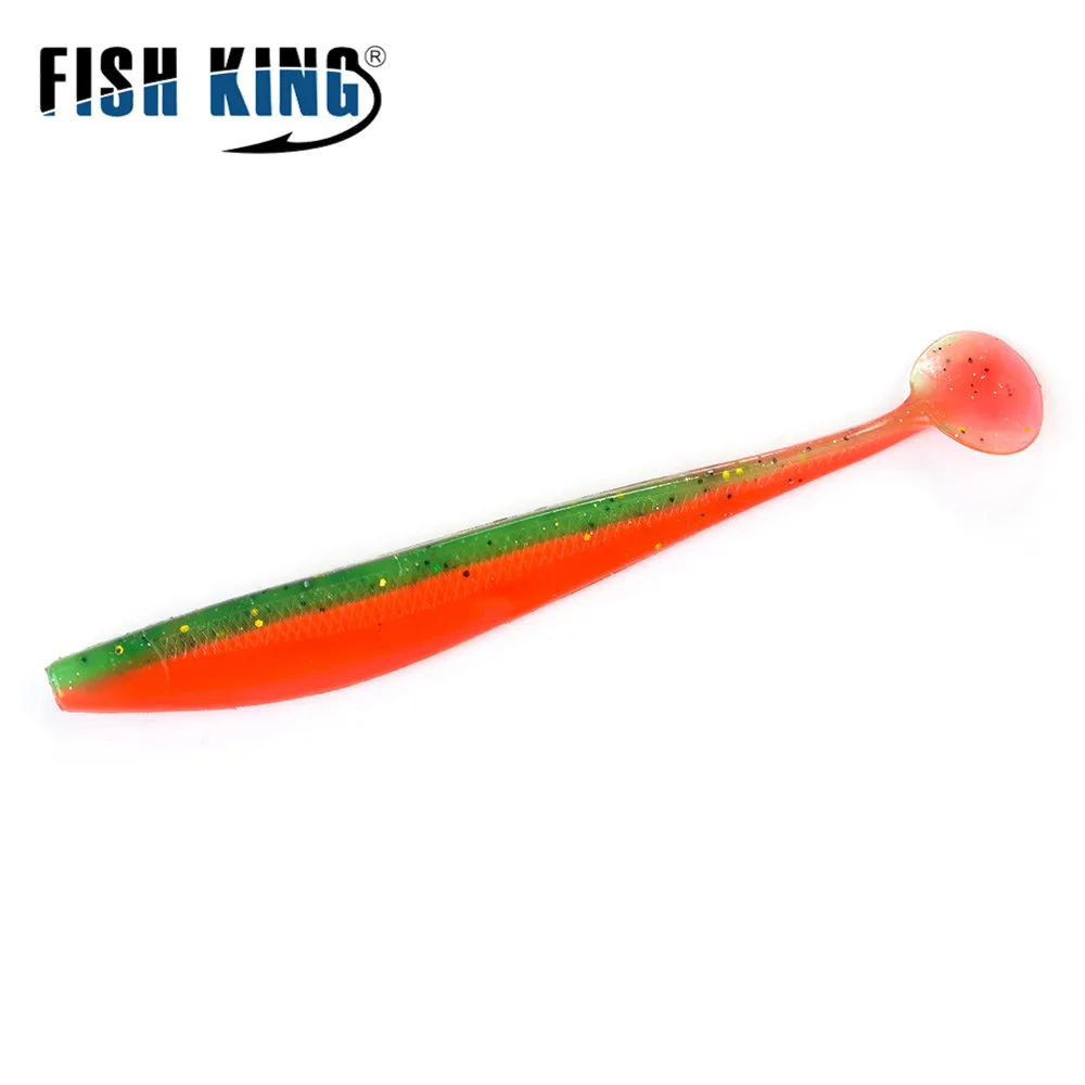 

FISH KING 4-5pcs Smell Silicone Soft Worm Fishing Lure 9/12/16cm Bass Artificial Wobblers Swimbait T Tail Jigging Fishing Bait
