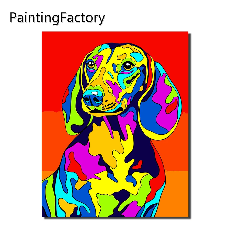 

PaintingFactory Dog Animals Painting By Numbers Kits Paint On Canvas Painting Calligraphy For Home Decor Color numbers gift