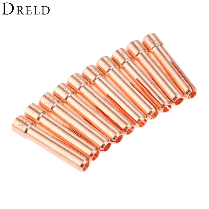 DRELD 10 шт. 1/8 &quot3 2 мм 10N25S короткие цанговые наконечники для PTA DB SR WP 17 18 26 TIG сварочный