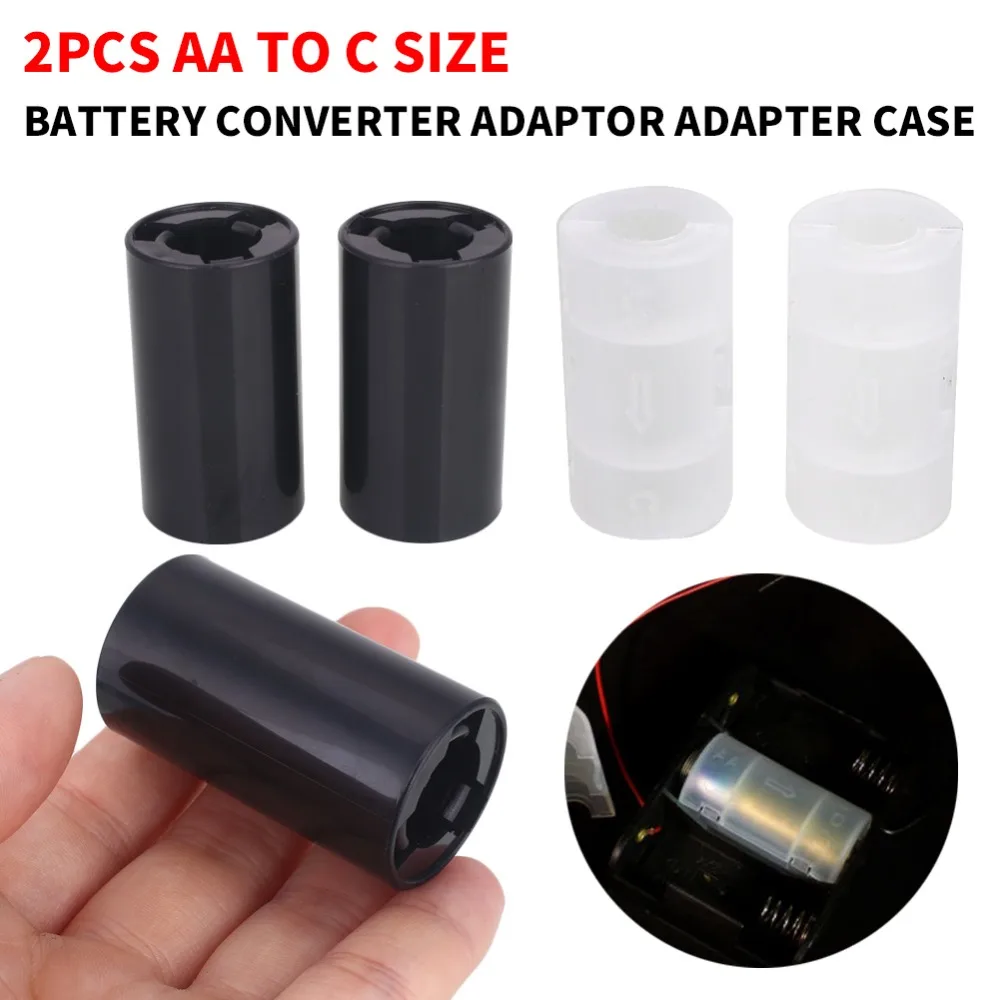 

2pcs Battery Converter Traveling Home Household Mini Portable Tourism Trip Family Bettery Holders Lightweight Battery Adapter