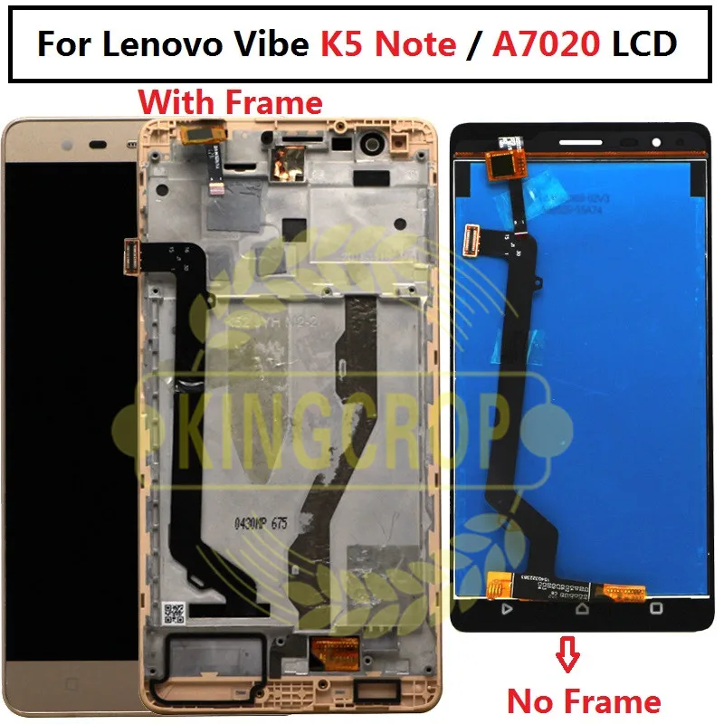 

K5 note lcd For Lenovo Vibe K5 Note Display Touch Screen with Frame For Lenovo K5 Note Display A7020 LCD Replacement