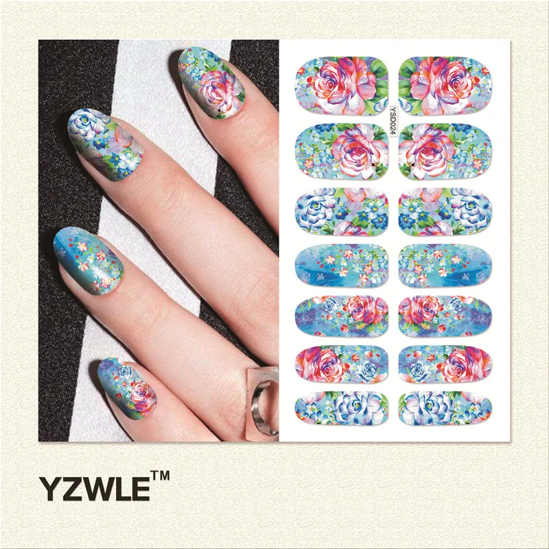 YWK 1 Sheet Water Transfer Nails Art Sticker Manicure Decor Tool Cover