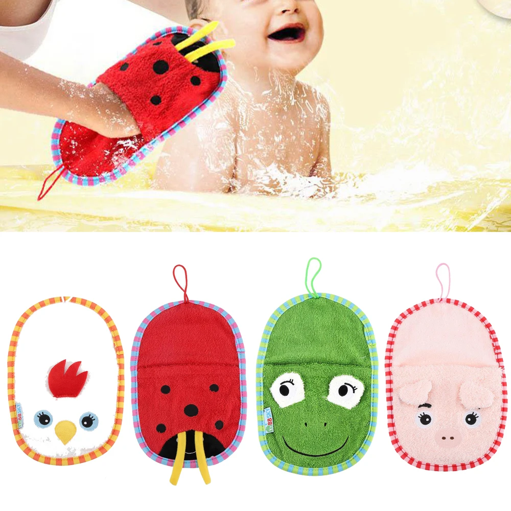 Buy Baby Bath Towels Toddler Soft Cotton Plush Cartoon Animal Wipe Bathing