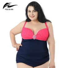 Сексуальный цельный купальник с бриллиантами, купальный костюм для больших девушек, пляжный купальный костюм для женщин, большие размеры 2XL-6XL