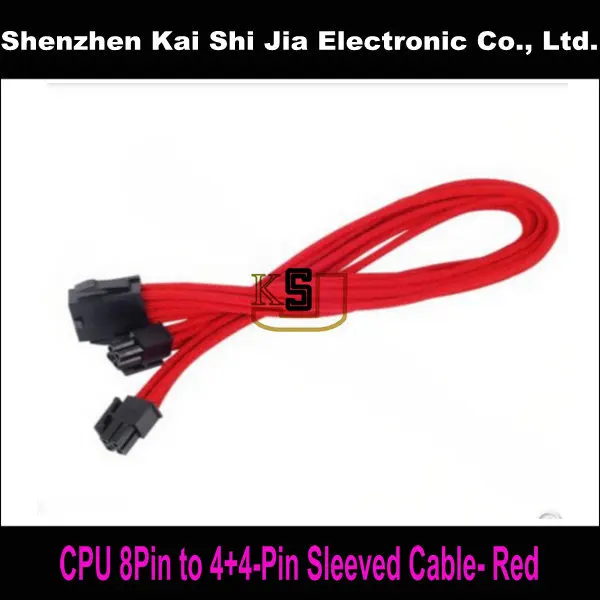 12/" Single Sleeved Black /& Red PCI-E GPU 8 Pin to 6+2 Pin CPU Power Cable RoHS