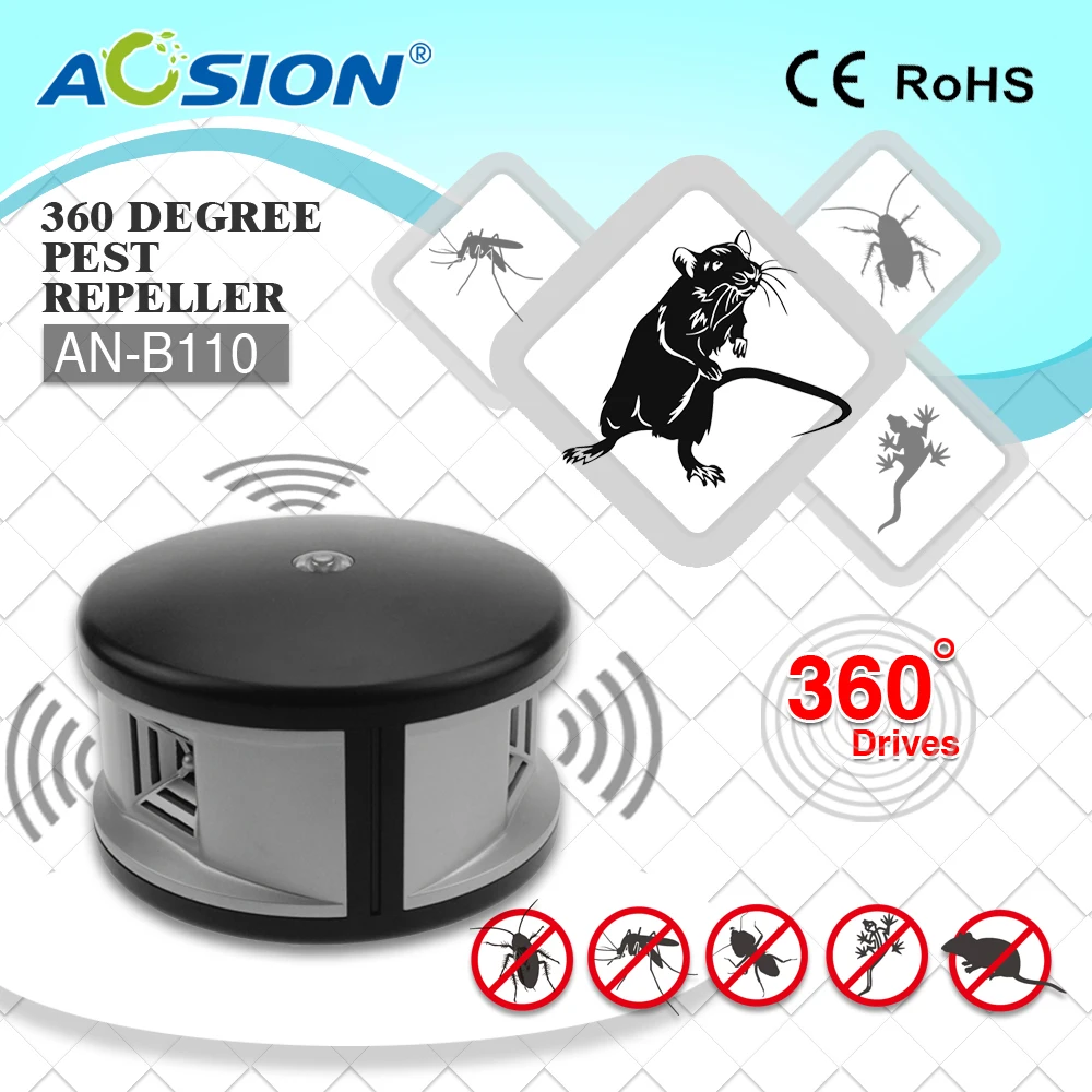 

Aosion Indoor 360 degree electronic ULTRASONIC pest repeller mouse repeller, ultrasonic pest repeller
