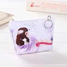 Модные Кошельки для монет, кошелек для девочек, Маленький милый кредитный держатель для карт, мультяшный узор, сумки для денег для дам, Детский кошелек на молнии