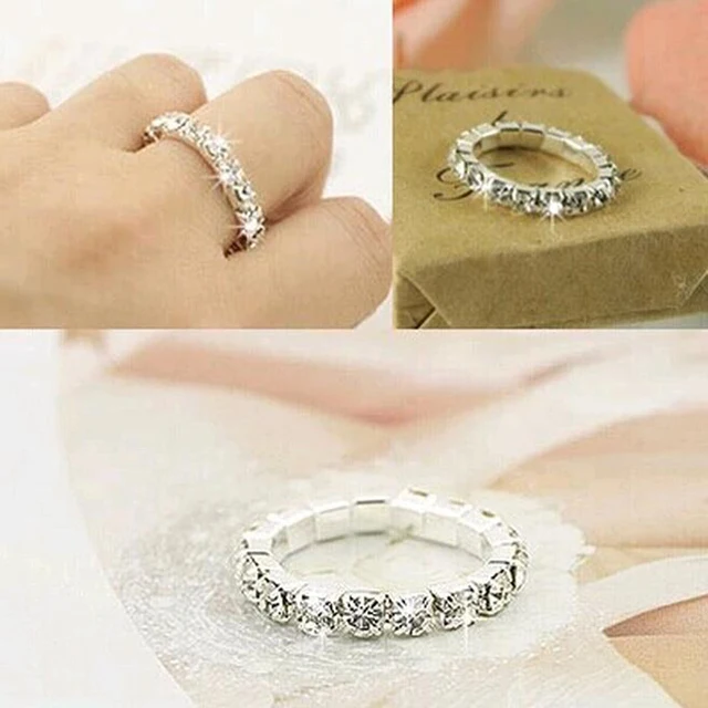 KISSWIFE 2018 Korean Elastic Bright Silver Imitation Rings.Shining Full Rhinesto KISSWIFE 2018 Korean Elastic Bright Silver Imitation Rings.Shining Full Rhinesto