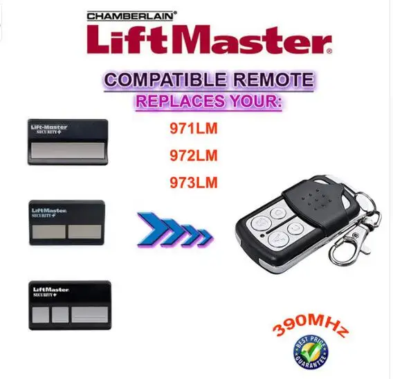Пульт дистанционного управления для гаражных дверей Liftmaster 390 МГц замена
