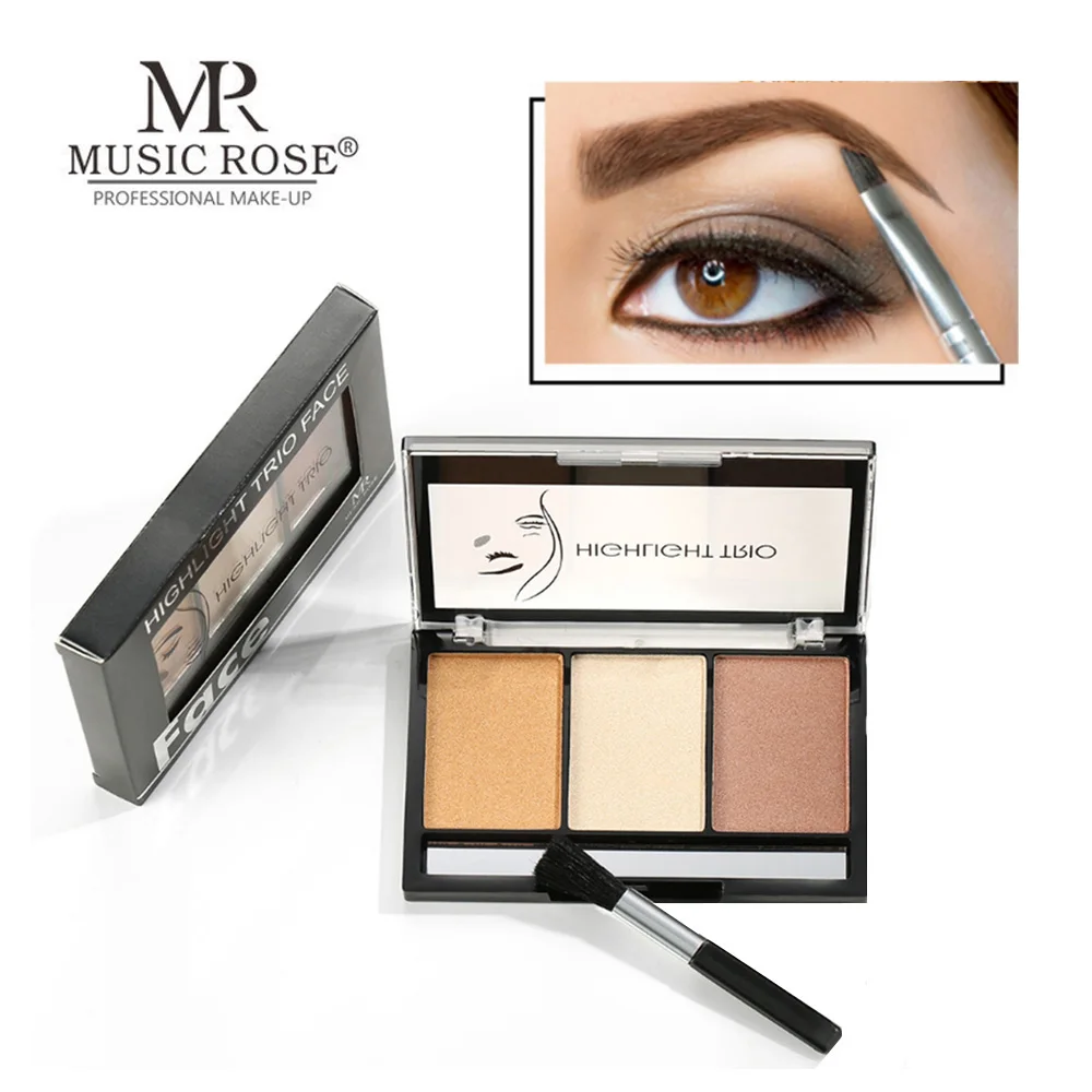 

MUSIC ROSE Shimmer Gold Highlighter Powder Palette Face Base Golden Illuminator Makeup Bronzers Contour Highlight Baking Powder