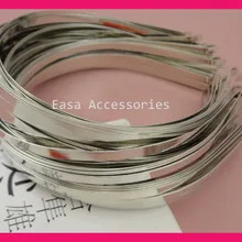 50 шт., 5 мм, обычная качественная серебристая отделка, простые металлические резинки для волос, резинки для волос, обручи для волос с наконечниками для самостоятельного изготовления детских аксессуаров для волос