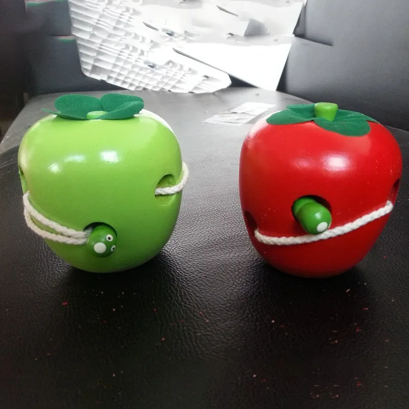 New Wooden Apple and Bug Threading Games Toys Hand Eye Coordination Fine Motor Skills Development Montessori Materials New Wooden Apple and Bug Threading Games Toys Hand Eye Coordination Fine Motor Skills Development Montessori Materials