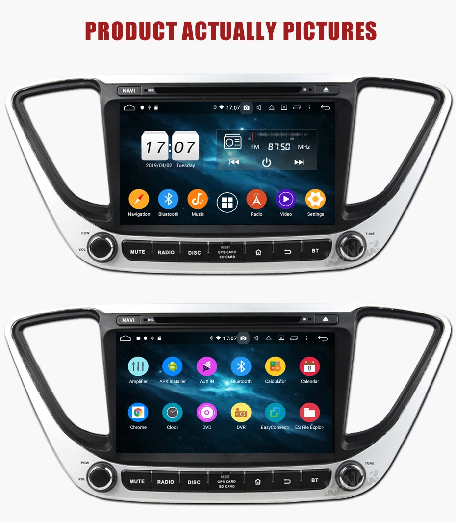 Cheap KANOR IPS Android 9.0 Octa Core 2din Car Radio For Hyundai Solaris Verna 2017 Navigation Radio Audio Video Player GPS Multimedia 12