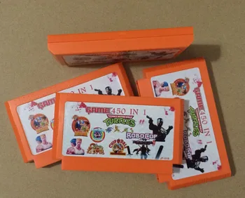 

Top quality 8 bit Game Cartridge 450 in 1 with Robocop NINJA TURTLES Tiny Toon, Double Dragon,etc.