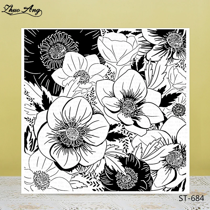 

ZhuoAng Simple style delicate flowers Clear Stamps For DIY Scrapbooking/Card Making/Album Decorative Silicon Stamp Crafts