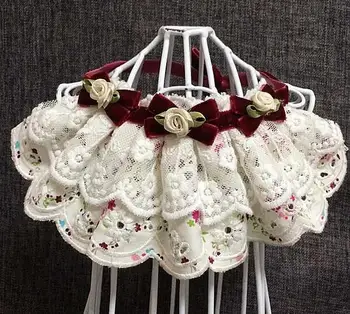 

2pcs dogs cats fashion lace rose flower bibs doggy handmade luxury neckties grooming puppy triangular bandage accessories XS-XL