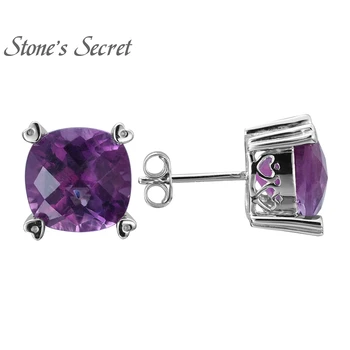 

925 Sterling Silver Natural Amethyst Earring
