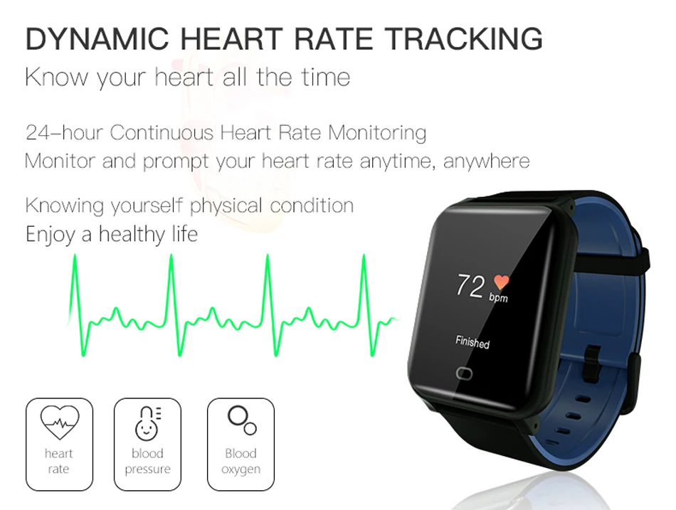 Смарт-часы GEJIAN для мужчин и женщин, монитор сердечного ритма и артериального давления, спортивные умные часы, водонепроницаемые цветные цифровые часы для Android IOS