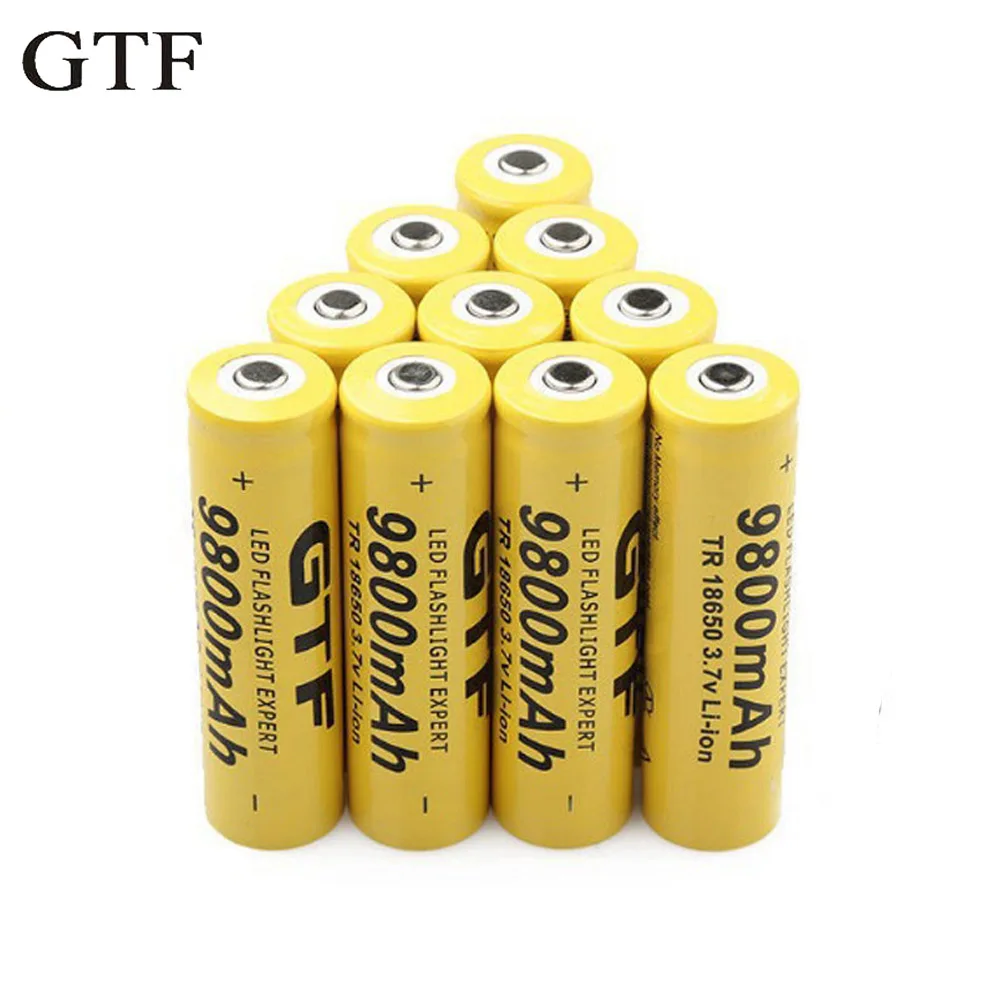 

GTF 3.7V 9800mah 18650 Battery Li-ion Rechargeable Battery for LED Flashlight Torch or Electronic Gadgets Batteria Drop shipping