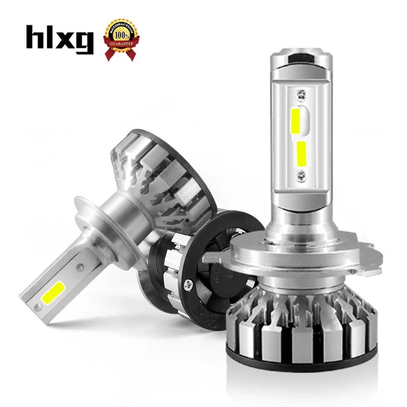 

HLXG 2pcs H8 H9 H11 H1 H3 H4 H7 LED Car Lights 10000lm/pair 50W/Set 6000K Pure White Bulbs luces led para auto canbus no error