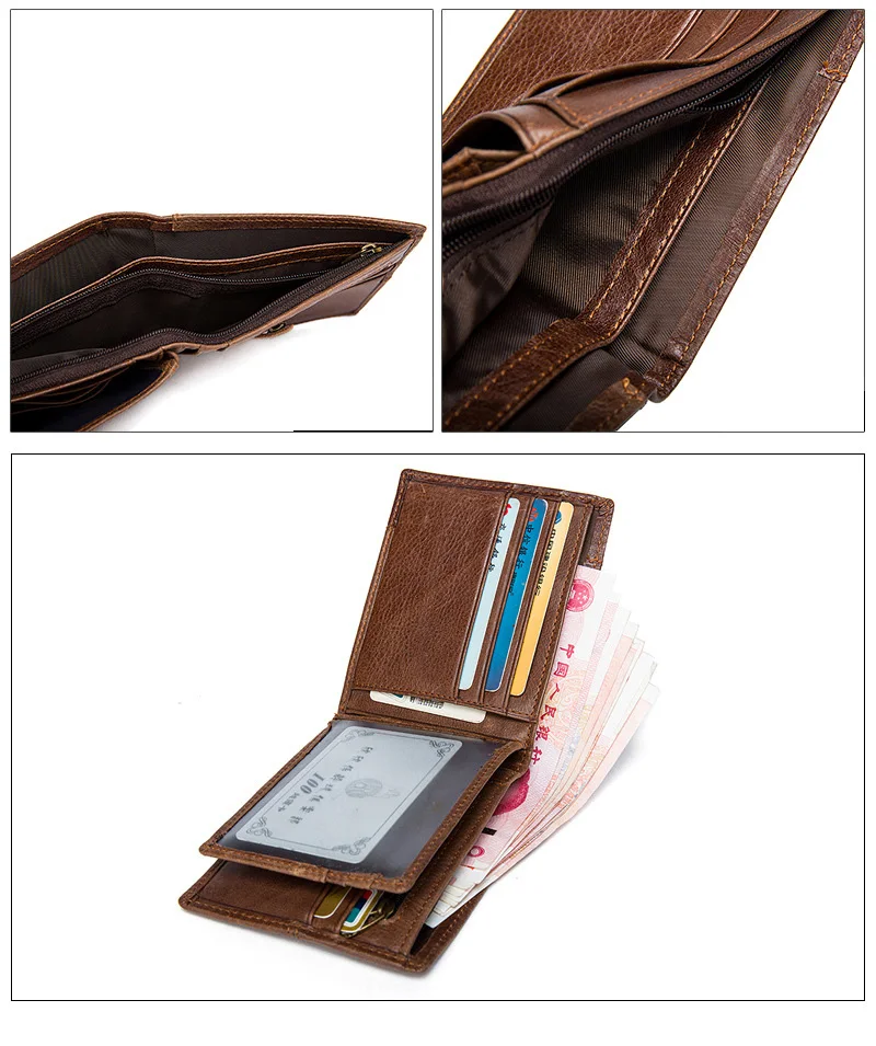 Short leather men money clip