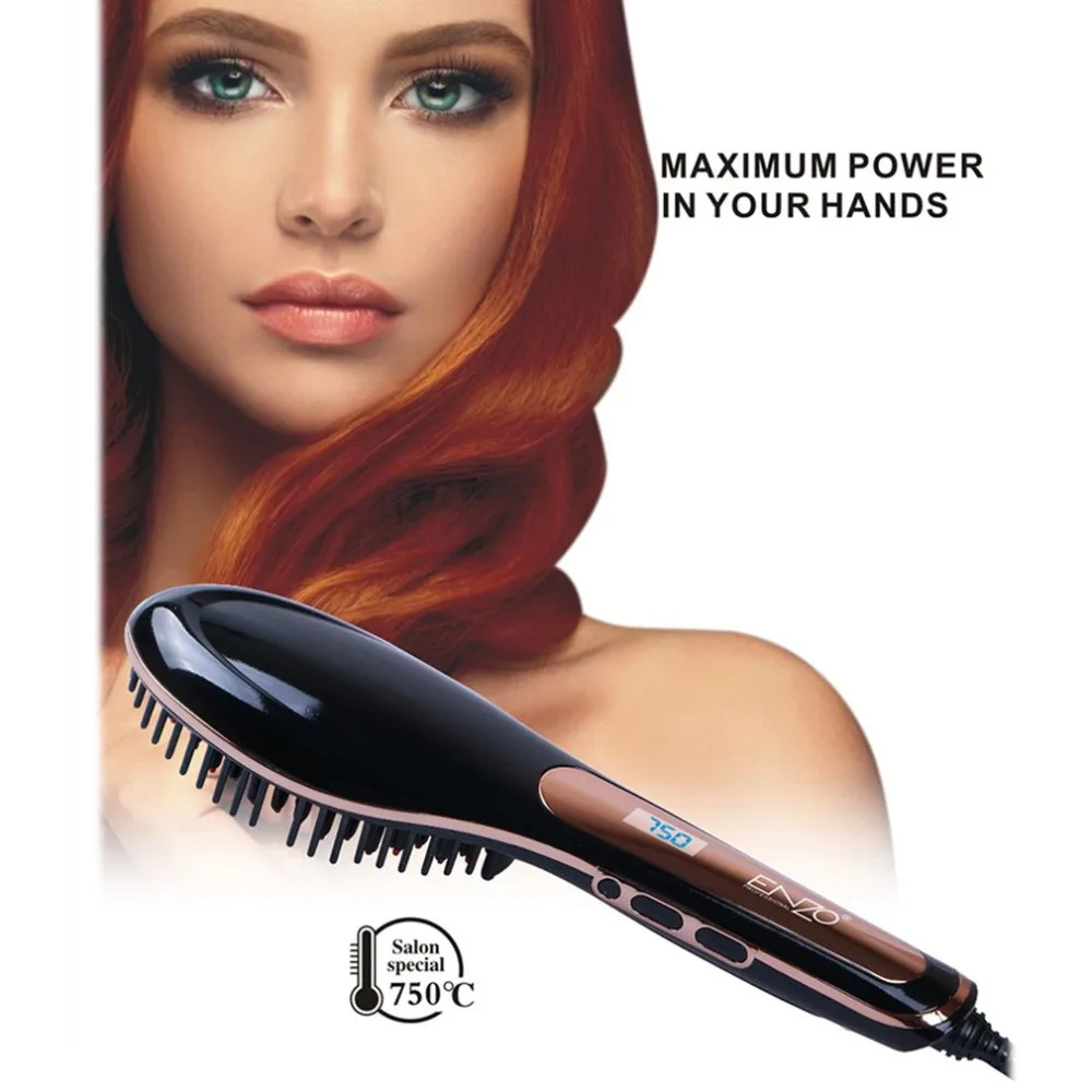 EN 4108 Hair Straightener Comb LCD Display Hair Brush Electric brush